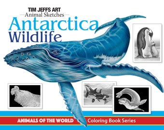 Antarctica Wildlife. Digital Download Coloring Book by Tim Jeffs