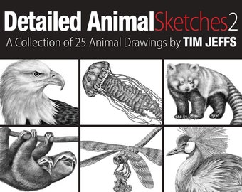 Detailed Animal Sketches 2. A Coloring Collection by Tim Jeffs