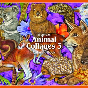 Animal Collages 3. A Digital Download Coloring Book by Tim Jeffs