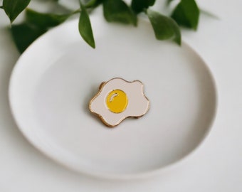 Baked Egg Enamel Pin | Clothes Backpack Pin | Handmade | Gift Present | Christmas | Animal Cute | Flowers Nature Insect | EP-34