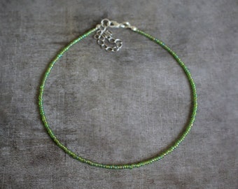 Transparant groen glas rocailles Choker | Sieraden ketting | Handgemaakt | Cadeau Cadeau | Zomer Boho Strand Mode Schattig | GROTE UITVERKOOP