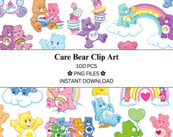 100 pcs Care Bear Bundle | Clip Art | PNG Files | Transparent PNG | Commercial Use