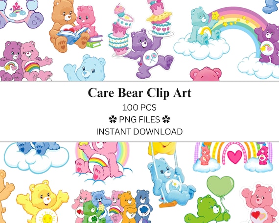 100 pcs Care Bear Clip Art Bundle | Clip Art | PNG Files | Transparent PNG | Commercial Use