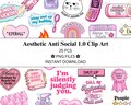 25 pcs Aesthetic Anti Social Bundle 1.0 | PNG Files | Transparent PNG | Commercial Use | Antisocial | I Don't Like People product logo