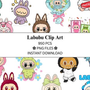 Labubu-bundel van 950 stuks | PNG-bestanden | Transparant png-bestand | Commercieel gebruik