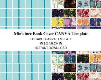 Miniature Book Cover Canva Template | Do It Yourself | Dollhouse Books | Mini Books