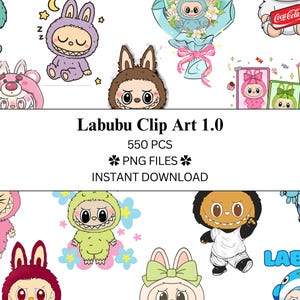 550 pcs Labubu Bundle | PNG Files | Transparent PNG | Commercial Use