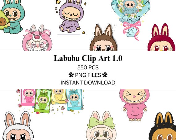 550 pcs Labubu Bundle | PNG Files | Transparent PNG