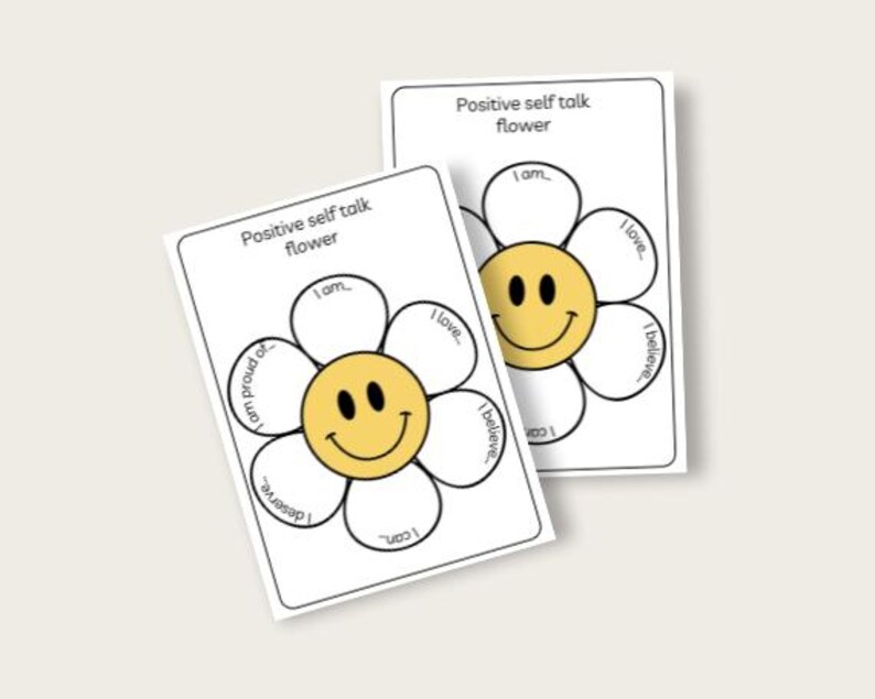 Self Talk Flower Example Positive Self-talk Flower: Empower Your Thoughts - Etsy