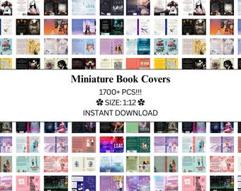 1:12 Miniature Book Covers 1700+ pcs Huge Set - Miniature Book Covers | PDF File | Downloadable File Download | DIY| Dollhouse Books