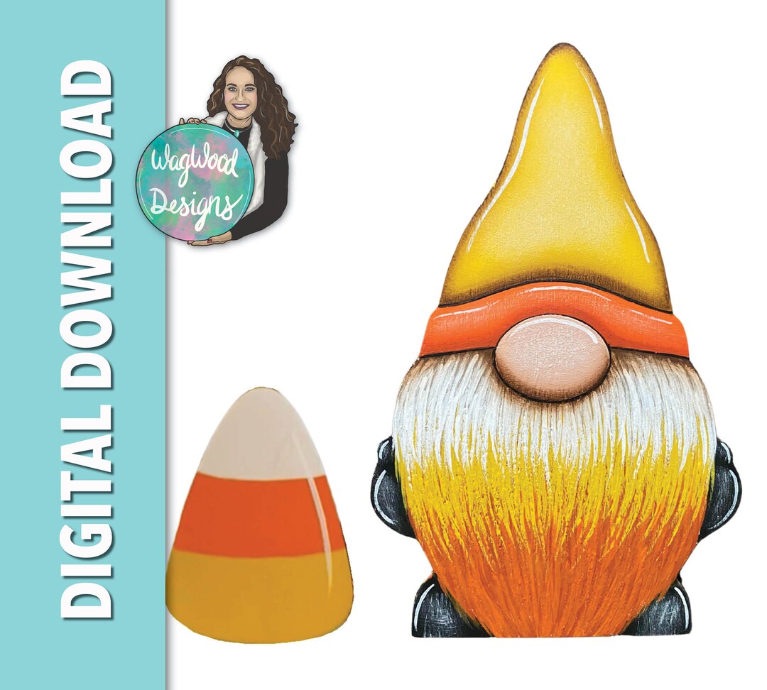 Halloween Candy Corn Gnome Tiered Tray Digital Download Line Etsy