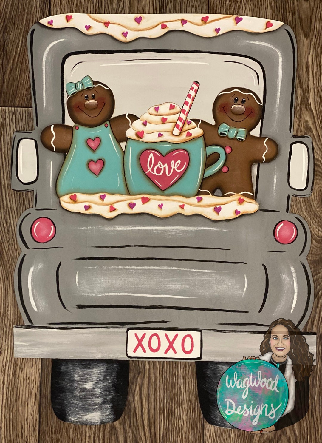 Valentine Gingerbread Door Hanger Template JPEG - Etsy