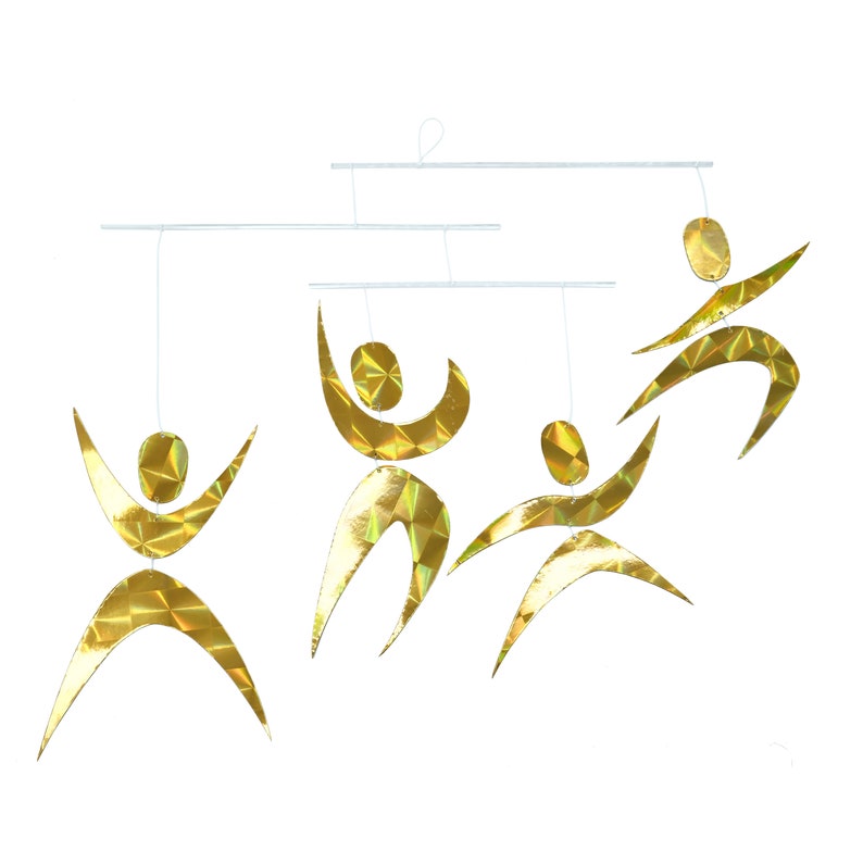 Assembled Dancers Montessori Classic Visual Mobile for Baby Golden Blue Color Options image 2