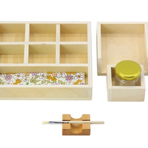 Montessori Wooden Gluing Box with Extra Brushes image 5