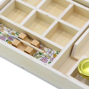 Montessori Wooden Gluing Box with Extra Brushes image 8