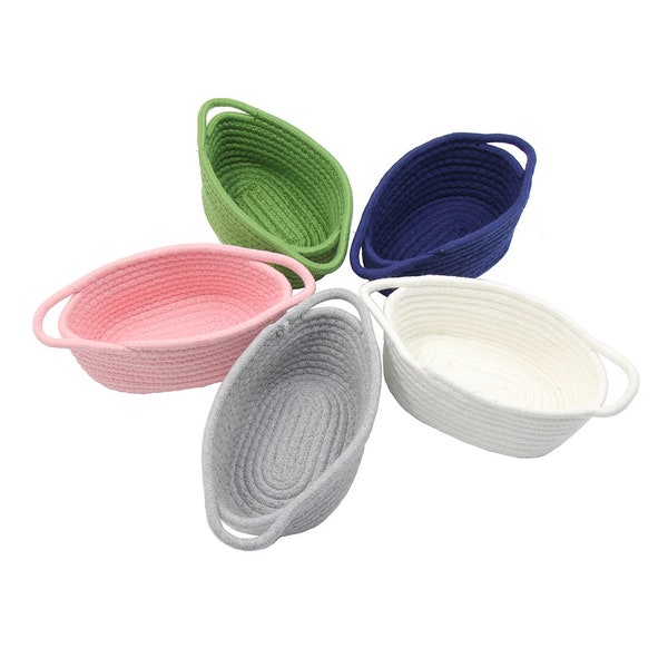 White Cotton Rope Basket Etsy