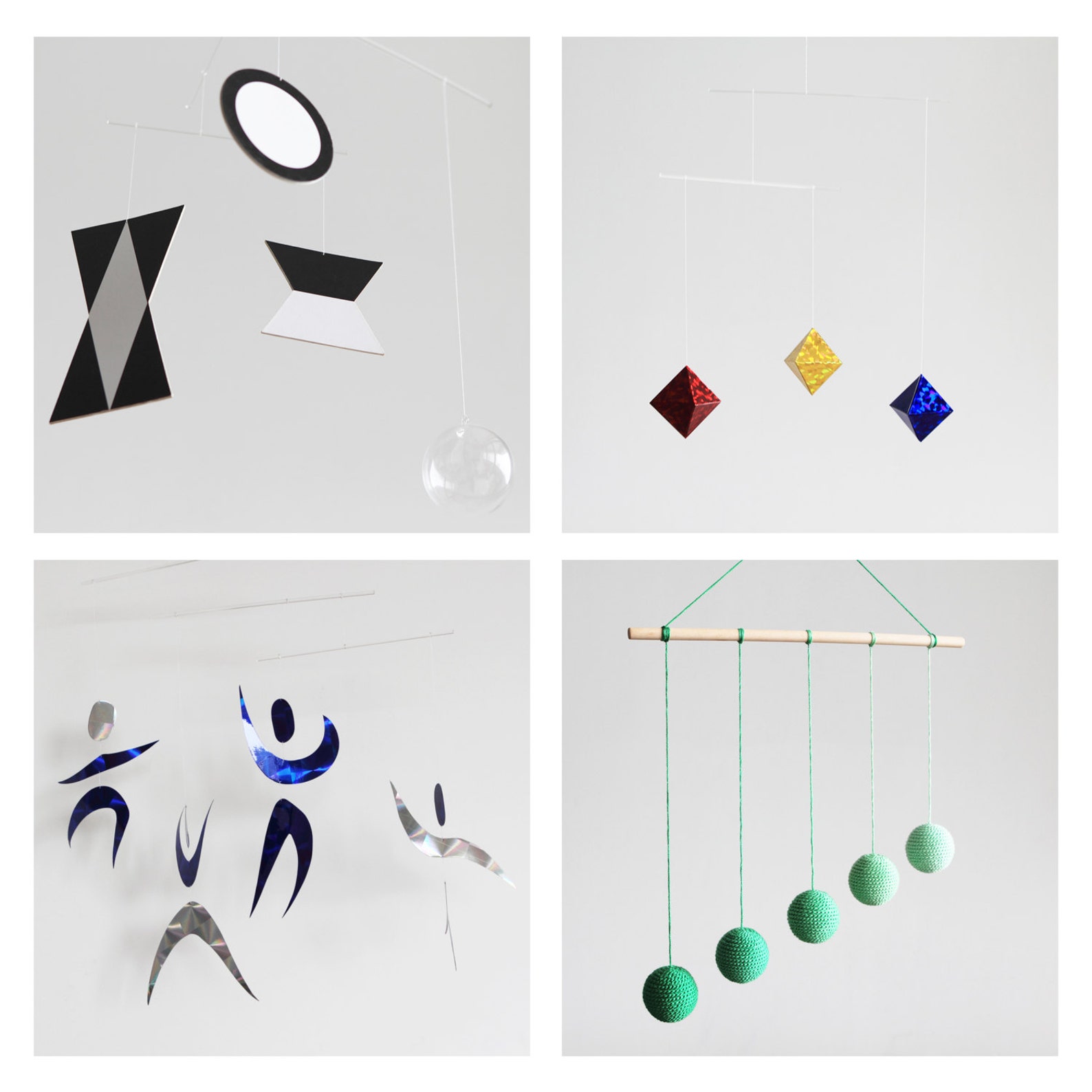4 Assembled Montessori Classic Mobiles for Baby Gobbi Color Etsy