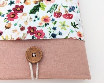 Cottagecore Floral iPad Case, Padded Tablet Cover with Pocket