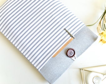 iPad Case, Custom Sized Tablet Case - Gray Stripes