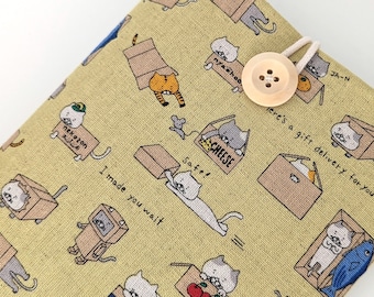 iPhone 17, Pro Max, Plus, Air Sleeve Case, Google Pixel 10 Pro XL, Fold, Samsung Galaxy S25, Plus Ultra Padded Handmade Pouch - Box Cat