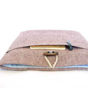 Handmade Tablet Case | Red Linen | Padded | Custom Fit | iPad, Android, eReader | Linen Market