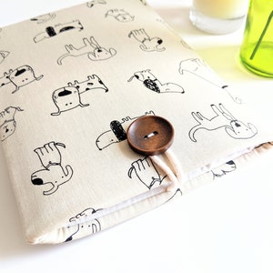 Kindle Sleeve, Dog Sketches, Padded, Custom Size eReader, Tablet, Oasis, Paperwhite Case, Kobo Clara, Libra Pouch Case