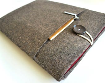 Brown Linen Surface Pro 12, 13 inch Case, 13.8" Surface Laptop Case, 14.4" Surface Studio Laptop Case, Unisex Custom Fit to your Device