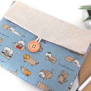 Bolso de mano para portátil con diseño de gatos, personalizado, acolchado y hecho a mano para MacBook Air o Pro.