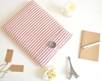 MacBook Sleeve 13 14 inch Custom Size up to 15.6" Laptop Cover, MacBook Air, Neo, Pro Case - Red Stripes