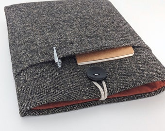 Custom Size Laptop Sleeve, MacBook Air, Surface Pro, Computer 11, 13, 15.6 inch Cover - Wooly Brown and Spice