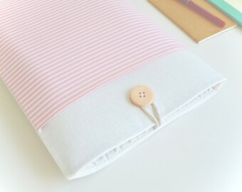 13, 15, 16 inch MacBook Sleeve, MacBook Air, Pro, 10" to 15.6" Custom Size Laptop Case - Pink Stripe