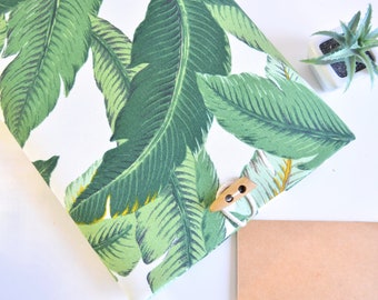 Laptop Case, Custom Sizes, Padded - Green Bahama Tropical Leaves - Fit Any MacBook / Air / Pro / Retina M1, 13", 15", 16"