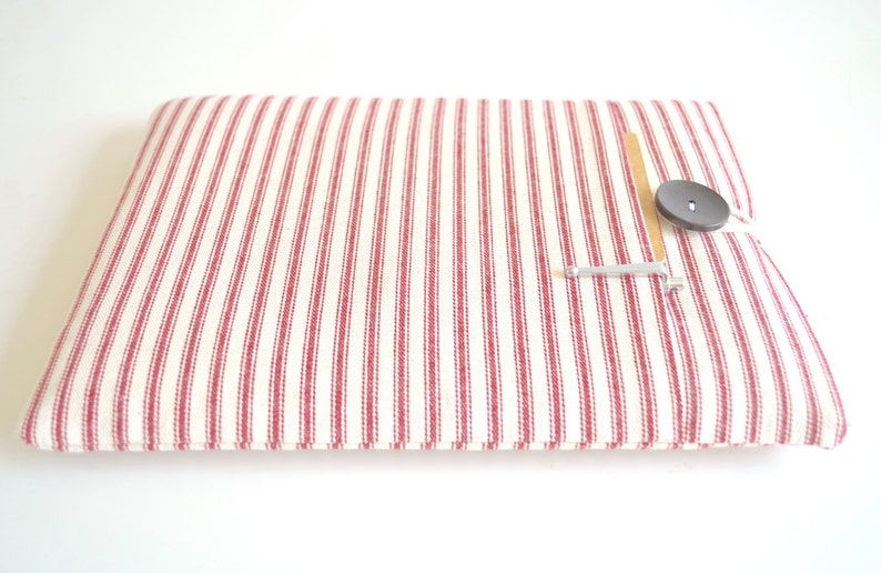 iPad Air, iPad Pro Sleeve, Padded, With Pocket, Custom Fit up to 13 inch Tablet Case Red Stripes image 3