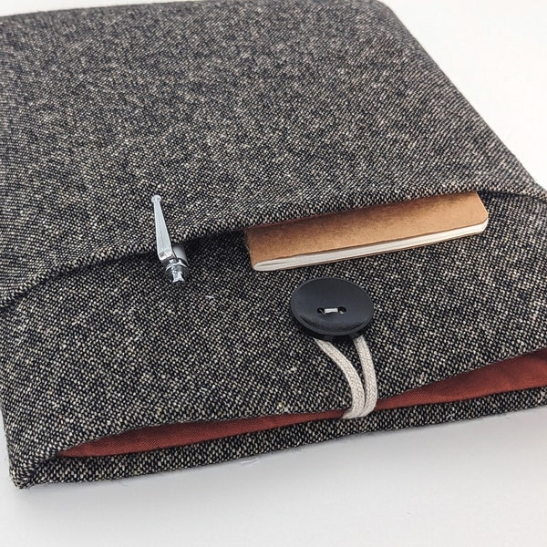 Tablet Cover, Custom Size iPad Air 10.5, iPad Pro 11-12.9 or 9.7 inch Padded Sleeve - Wool Blend and Spice