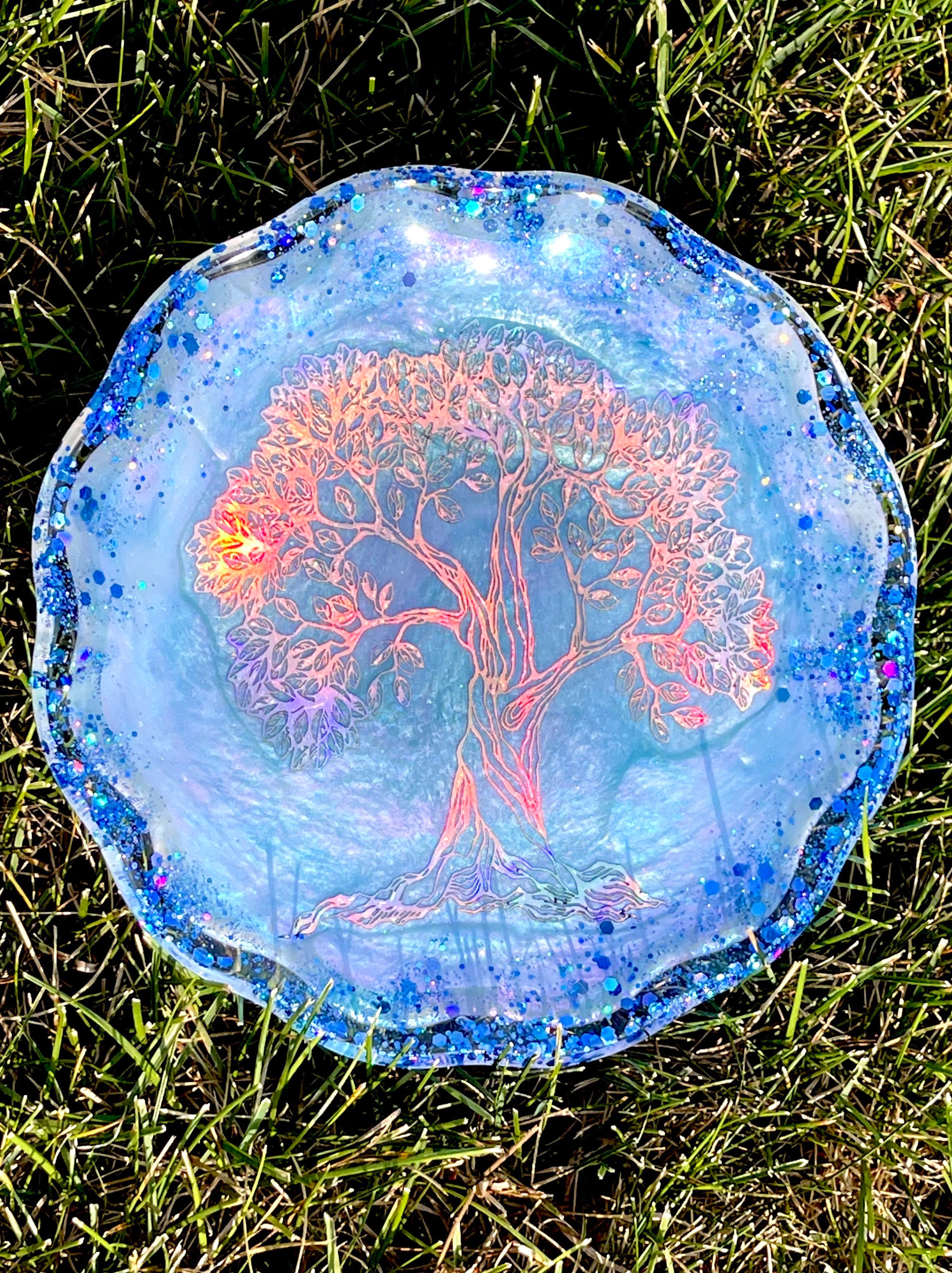 Tree of life Resin tray Irregular resin dish Crystal tray Etsy