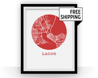 Lagos Map Print - City Map Poster