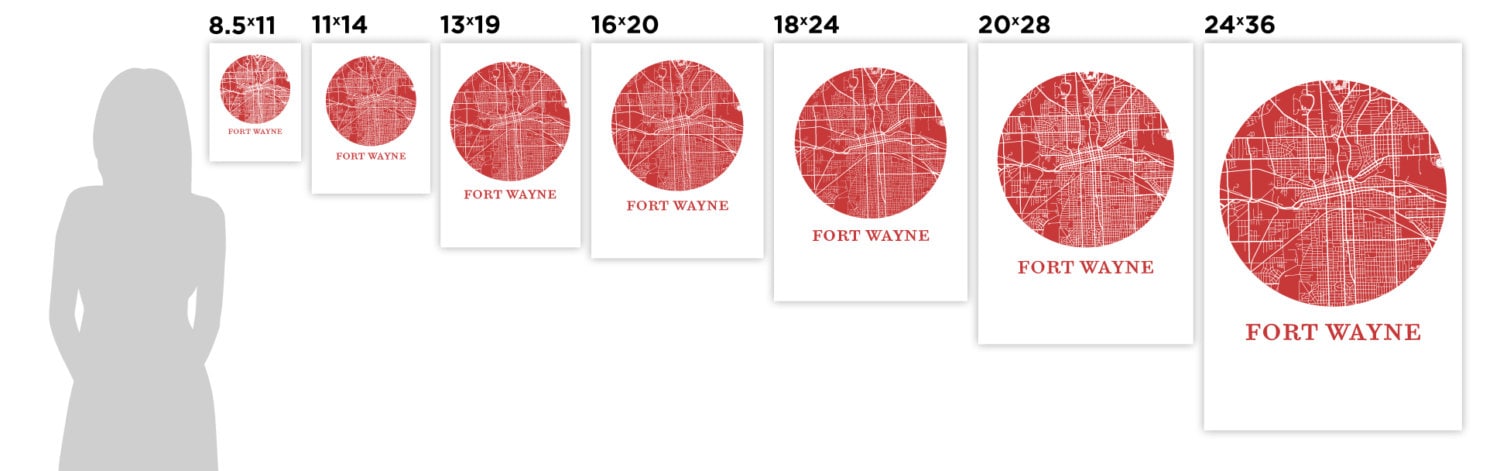 Fort Wayne Map Print City Map Poster - Etsy