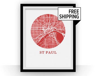 St Paul Map Print - City Map Poster