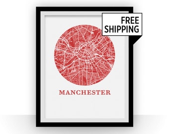 Manchester Map Print - City Map Poster