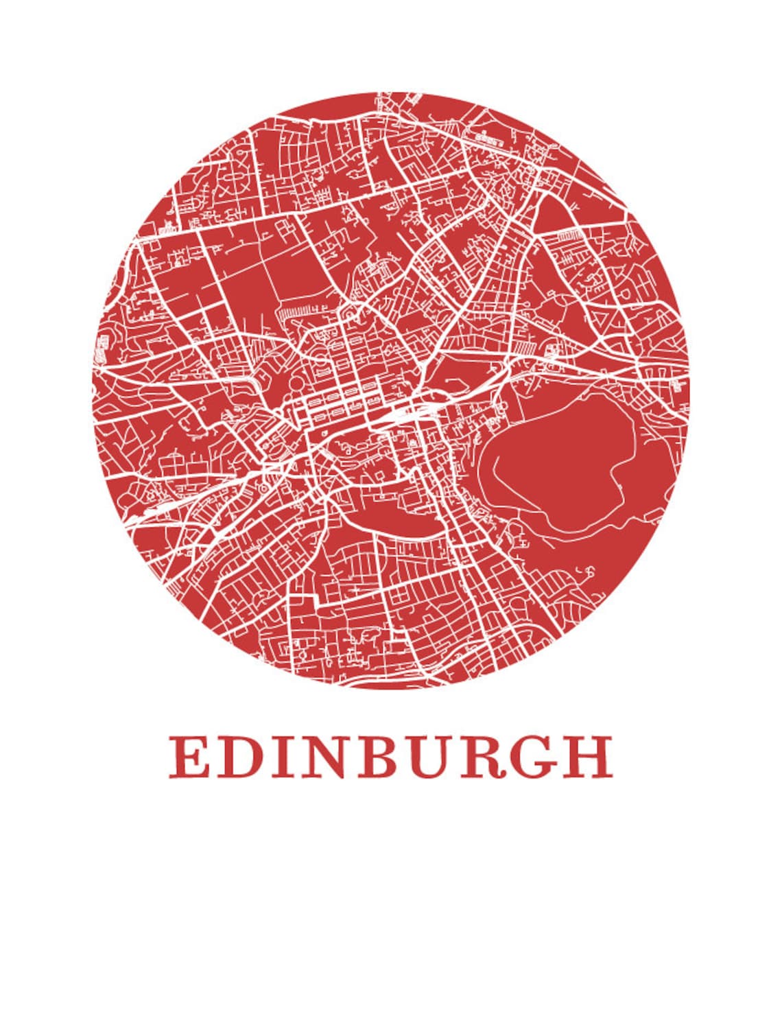 Edinburgh Map Print City Map Poster Etsy