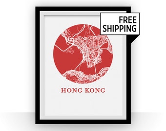 Hong Kong Map Print - City Map Poster