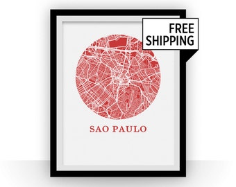 Sao Paulo Map Print - City Map Poster