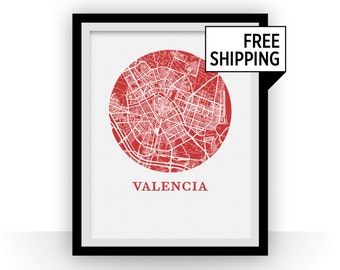 Valencia Map Print - City Map Poster