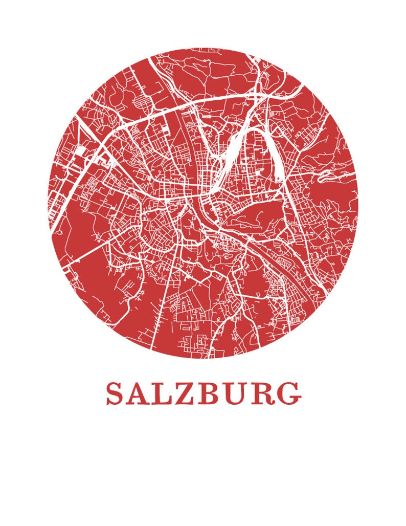 Salzburg Map Print City Map Poster image 2