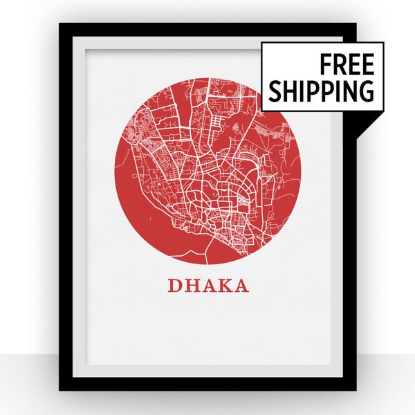 Dhaka Map Print - City Map Poster