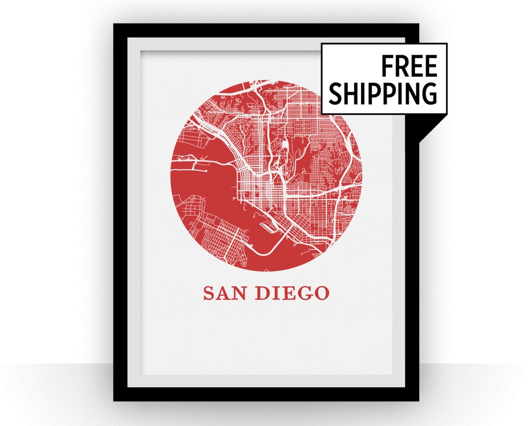 San Diego Map Print City Map Poster - Etsy