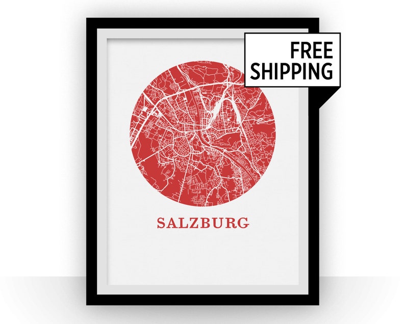 Salzburg Map Print City Map Poster image 1