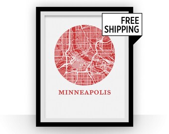 Minneapolis Map Print - City Map Poster