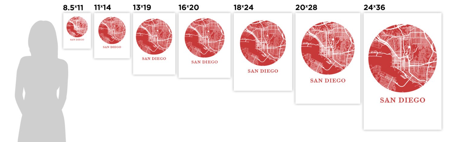 San Diego Map Print City Map Poster - Etsy