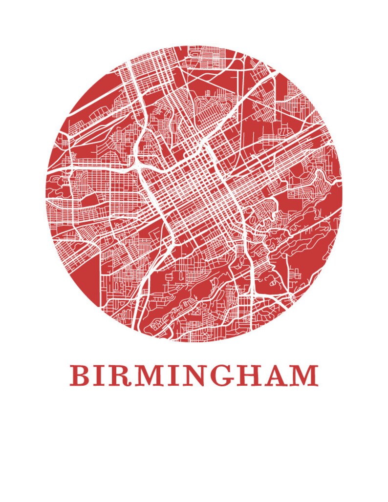 Birmingham Alabama Map Print City Map Poster - Etsy